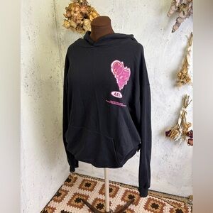 AElfric Eden No Fear Graphic Black Pink Hoodie Oversized Large